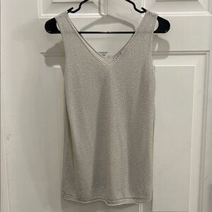 Chic Silver Glitter Tank Top 🇮🇹